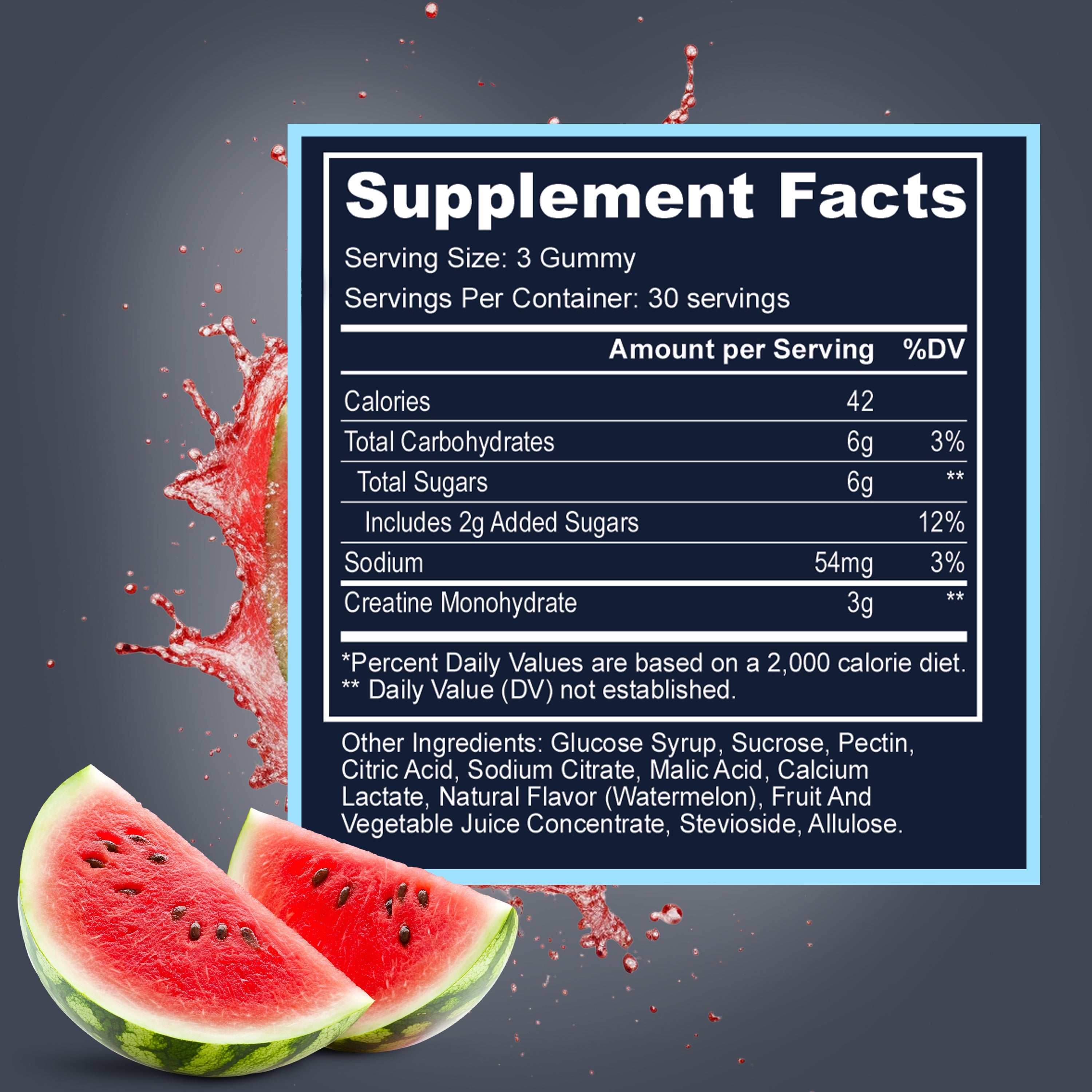 MAXD Wellness Watermelon Creatine Gummies – 3g creatine monohydrate per serving.